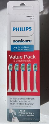 #ad #ad 5 Pack C1 Sonicare Simply Clean Replacement Toothbrush Brush Heads HX6015 03 $21.19