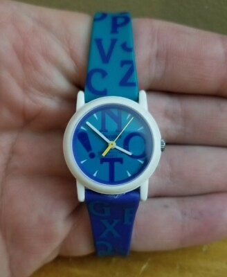 #ad Vintage 1990s 1980s Retro Quantum NOT Ladies Watch Blue White Teal Green $8.99