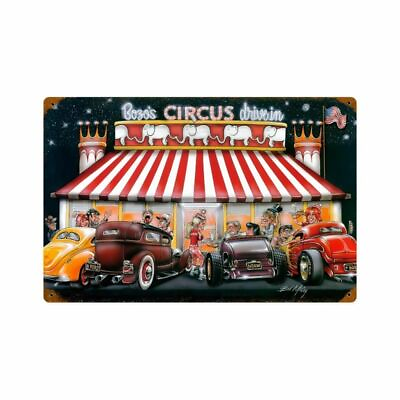 #ad BOZO#x27;S CIRCUS DRIVE IN CAR HOP OLD HOT ROD 18quot; HEAVY DUTY USA MADE METAL SIGN $82.50