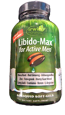 #ad Irwin Naturals Libido Max for Active Men Supplement 60 Liquid Soft Gels 03 2024 $16.99