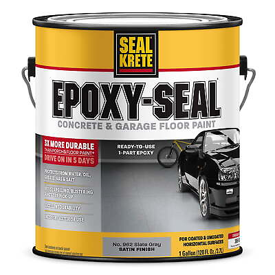 #ad Slate Gray Epoxy Seal Concrete and Garage Floor Paint 317395 Gallon $32.20