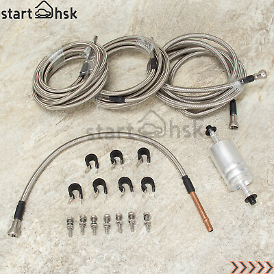 #ad For 99 03 Chevy Silverado GMC Sierra Quick Fix Fuel Kit; Braided SS V8 Gas Flex $134.80