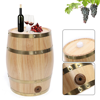 #ad 10L Pine Barrel Cask Wooden Storage Wine Brandy Whiskey Beer Dispenser Keg New $53.20