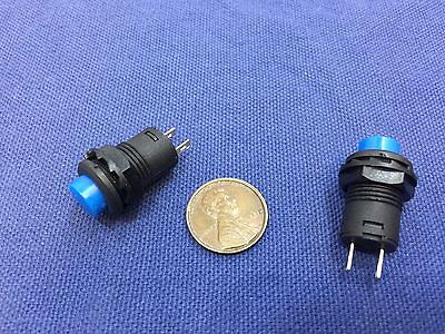 #ad 2 Pieces BLUE Momentary 12mm pushbutton Switch round push button 12v on off b22 $9.10