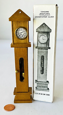 #ad Concord Miniatures Grandfather Clock for Dollhouse 1:12 Simple Wood in Box 6.5quot; $11.99