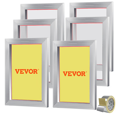 #ad VEVOR 6 Pcs 10x14in Aluminum Silk Screen Printing Press Frame 110 Count Mesh $30.29