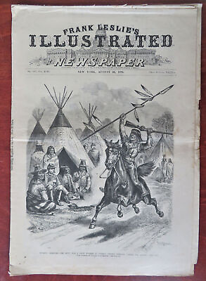 Sioux War Dakota Wyoming Territory Centennial Exhibit 1876 rare Leslie#x27;s nwsppr. #ad $85.50