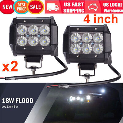 2x 4quot; 180W LED Work Light Bar 4WD Offroad SPOT Pods Fog ATV SUV UTV Driving Lamp #ad $9.99