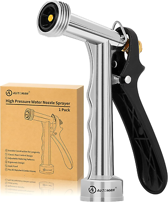 #ad Garden Hose Nozzle High Pressure Heavy Duty Watering Sprayer Adjustable Patterns $7.17