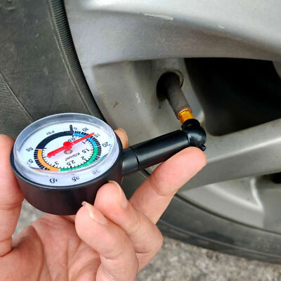 #ad 1x Dial Tire Gauge Metal Air Pressure Truck Auto Car Bicycle Tester Meter Parts $9.99