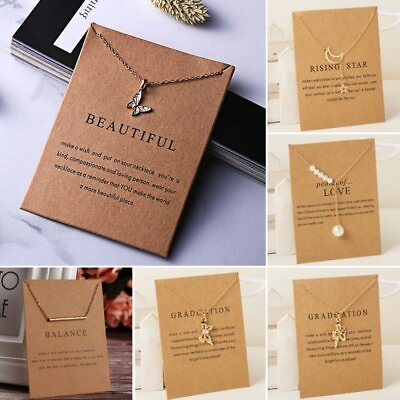#ad #ad Fashion Butterfly Pearl Pendant Necklace Clavicle Chain Women Card Jewelry Gift C $1.66