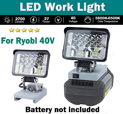 #ad Cordless LED Work Light for Ryobi 40V Lithium ion Battery for Indoor Outdoor Use $26.99