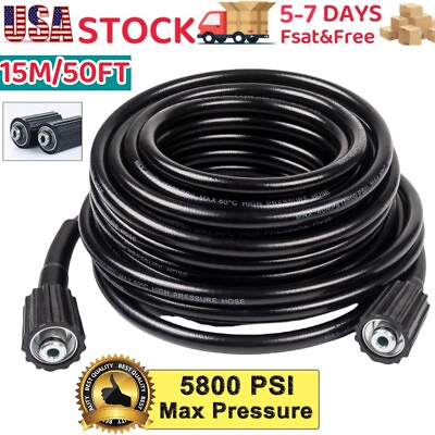 #ad 50FT 5800PSI Replacement High Pressure Power Washer Hose 3 8quot; Quick Connect M22 $22.89