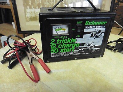 #ad Schauer 50 AMP Start 12 AMP Battery Charger Starter Model J512 USA MADE $109.00