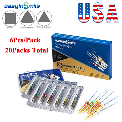 #ad Endodontic File 20Pack X3 Blue Max NITI Rotary Files For Engine Use Easyinsmile $243.80