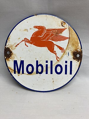 MOBIL GARGOYLE PEGASUS PORCELAIN VINTAGE STYLE SIGN CAR GAS TRUCK GASOLINE OIL #ad $46.99