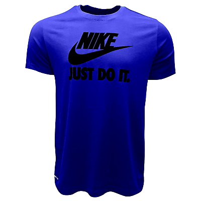 #ad #ad Nike Futura Dri Fit Just Do It Tee Shirt Short Sleeve Crew Men Black Blue Size M $9.44