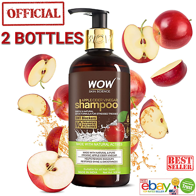 #ad WOW Apple Cider 600ml Vinegar OFFICIAL USA Grow Hair Shampoo $39.99