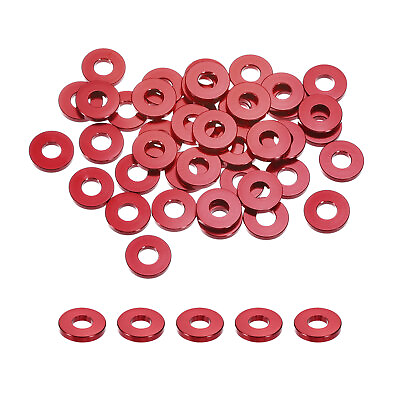 #ad Flat Washers Aluminium Alloy M5 Red Washer for DIY Project 50Pcs $14.26