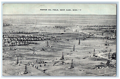 #ad 1939 Porter Oil Field Near Alma Michigan MI Vintage Posted Postcard $9.07