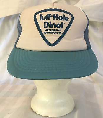 #ad Tuff Kote Dinol Automotive Rustproofing Baseball Hat Cap Light Blue White Truck $14.99