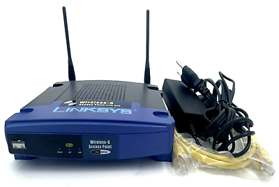 #ad Linksys WAP54G ver3.1 2.4GHz Wireless G Router w Point Adapter Internet Cable $19.98