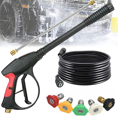 #ad #ad 4000PSI High Pressure Spray Gun Wand Lance amp; 26FT Water Washer Hose with Nozzle $41.99