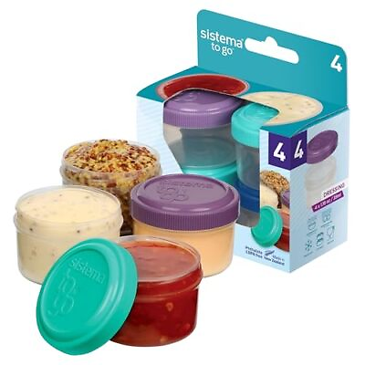 #ad Sistema To Go Collection 1.18 oz. Salad Dressing Containers 4 Pack BPA Free $10.90