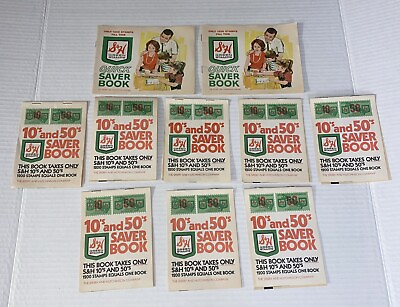 #ad VTG 10 LOT Samp;H Green Stamp EMPTY Saver Books Sperry Hutchinson Wiebolts Magikist $12.99