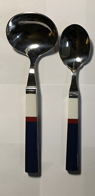 #ad Nautica Ladle amp; Dinner Spoon Stainless Steel Spoons Flatware Pair Mi40 $9.07