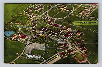 #ad Baton Rouge LA Louisiana Aerial Louisiana State University Vintage Postcard $7.99