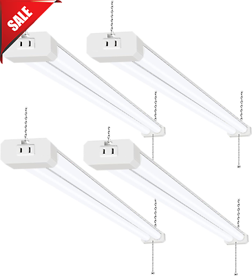 #ad 4 Pack 4FT LED Shop Light Linkable Utility Garage Shop Lights 42W 5000K $63.55
