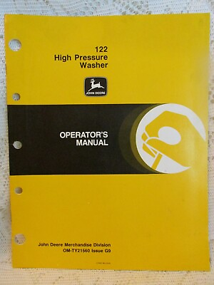 #ad John Deere Operator#x27;s Manual 122 High Pressure Washer $9.99