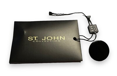 #ad St John Replacement Button Black Shiny Solid Shank 1” Glossy w Envelope Tag $16.97