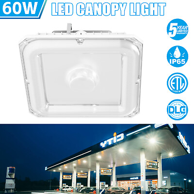 #ad 60W Gas Station LED Canopy Lights With Dusk To Dawn Garage Ceiling Lamp 100 277V $58.79