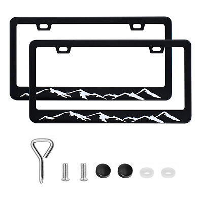 #ad 2x For Subaru Accessories Mountains Raised Car SUV License Plate Frame Cover $15.59