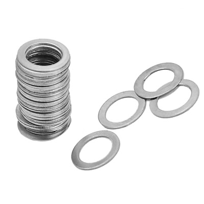 #ad 50 Pcs 9mm Washer Round Metal Washer Sump Plug Washer Stainless Washers $7.28