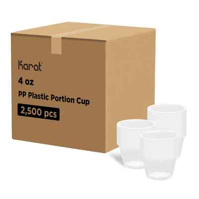 #ad Karat 4oz PP Plastic Portion Cups Clear 2500 ct FP P400 PP $62.16