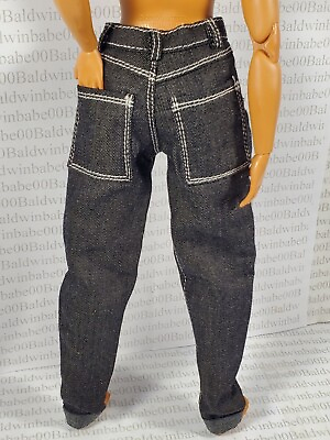 #ad N30 E FITS CURVY MADE TO MOVE BARBIE BUFF KEN DOLL SIZE CUFFED DARK JEANS PANTS $14.97