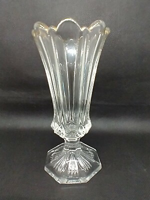 #ad EAPG Glass Vase Colonial Pattern 6quot; $6.74