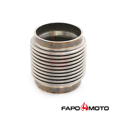 #ad FAPO 2quot; ID T304 SS EXHAUST FLEX BELLOWS 2.55quot; Long Flex Joint Pipe ULTRA STRONG $28.99