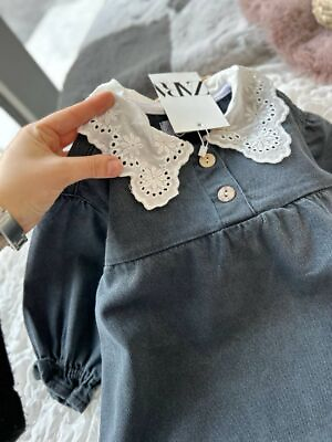 #ad NWT Zara Jean dress with lace collar detail for baby girl $20.99