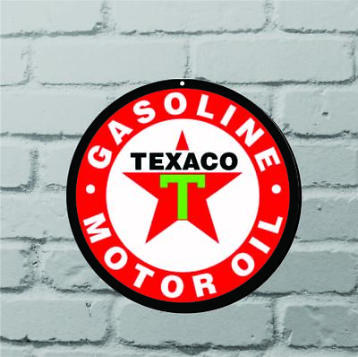 Texaco Gasoline amp; Oil Classic Metal Round Sign for Wall Decor #ad $19.95