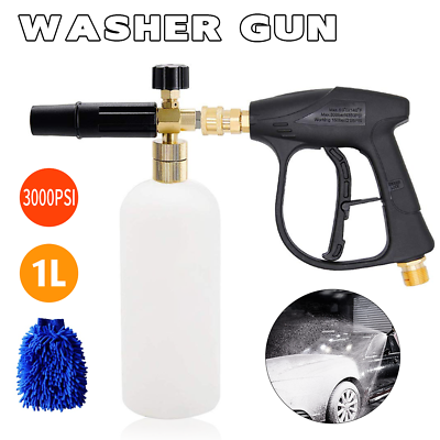 1 4quot;Snow Foam Pressure Washer Gun Car Wash Soap Lance Cannon Spray Jet Bottle US $18.99