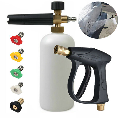 1 4quot; Snow Foam Pressure Washer Gun Car Wash Soap Lance Cannon Spray Jet Bottle $34.99