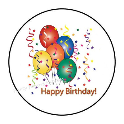 #ad 30 HAPPY BIRTHDAY ENVELOPE SEALS LABELS STICKERS PARTY FAVORS 1.5quot; ROUND $1.99