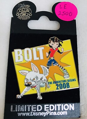 #ad Disney Pin Parks WDW DLR Opening Day LE 2500 Bolt amp; Penny 2008 NEW $29.99