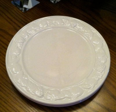 #ad White Pizzato Italy Round Serving Platter w Embossed Rim $36.00
