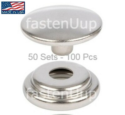 #ad DOT* Stainless Steel Snap Fasteners Cap and Socket Kit 50 Sets Marine Canvas $19.95