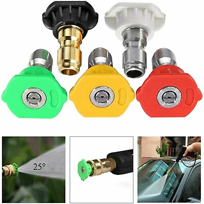 #ad 5Pcs Car 1 4quot;Quick Connect High Power Kit Pressure Washer Spray Nozzles Tips F AU $8.59